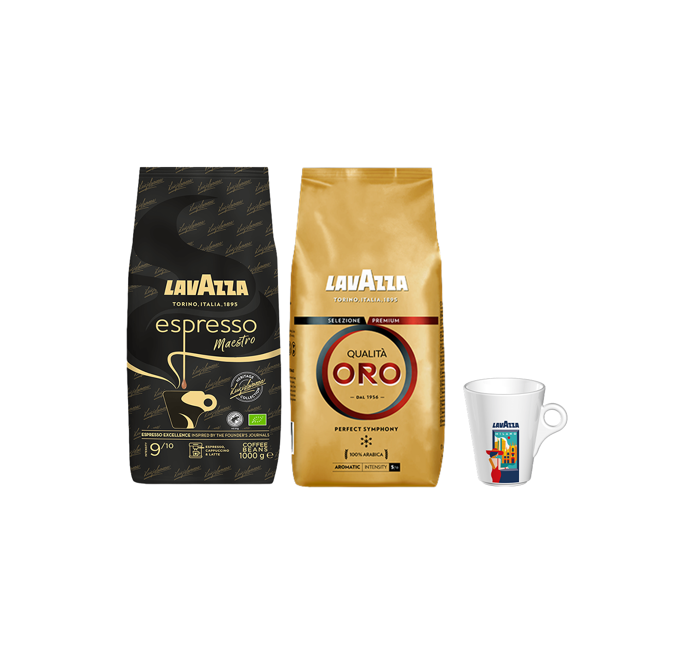 Coffret Qualità Oro & Espresso Maestro avec mug Milan